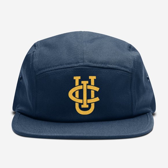 NEW UC Irvine Anteaters UCI Monogram Logo 5 Panel Camper Strapback Hat NAVY - Picture 1 of 5